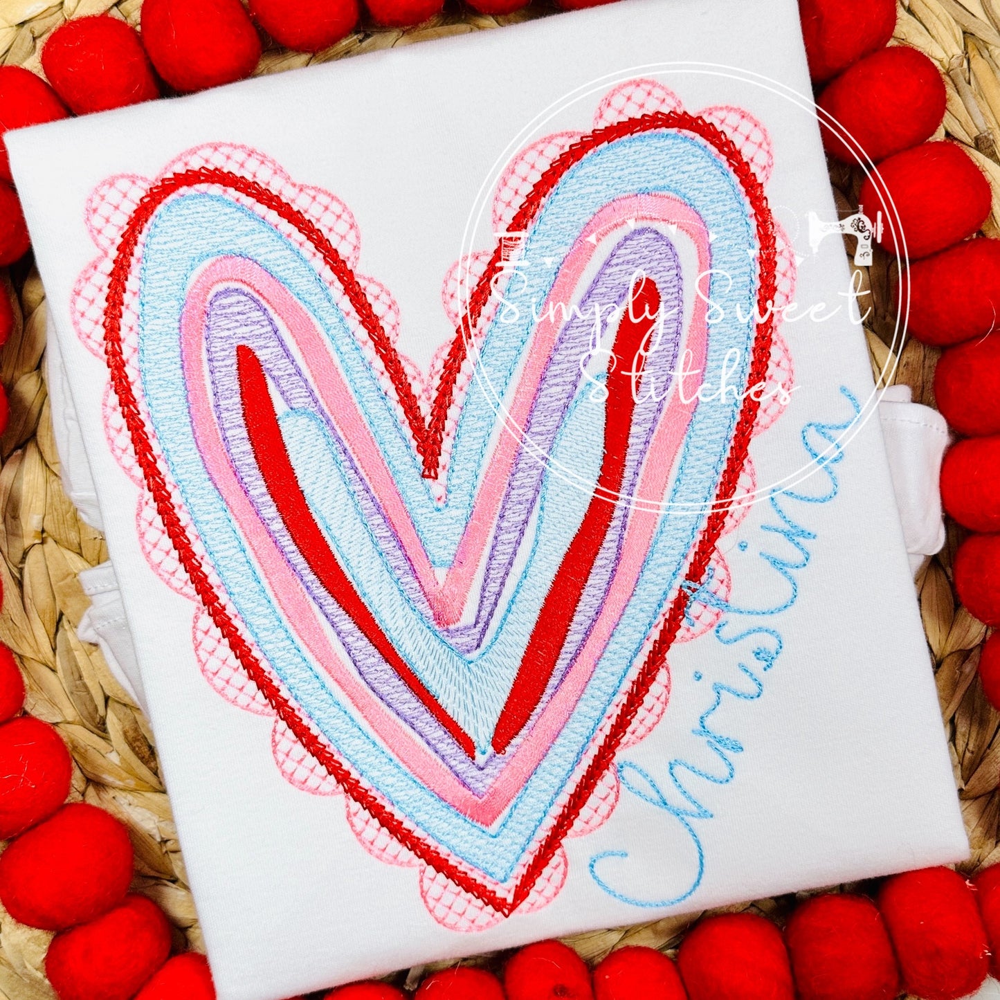2444 - HEART STRINGS - EMBROIDERY CHILD SHIRT