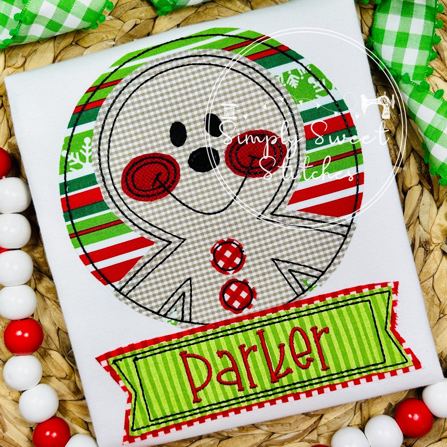 2422 - GINGERBREAD CIRCLE BOY - APPLIQUE CHILD SHIRT