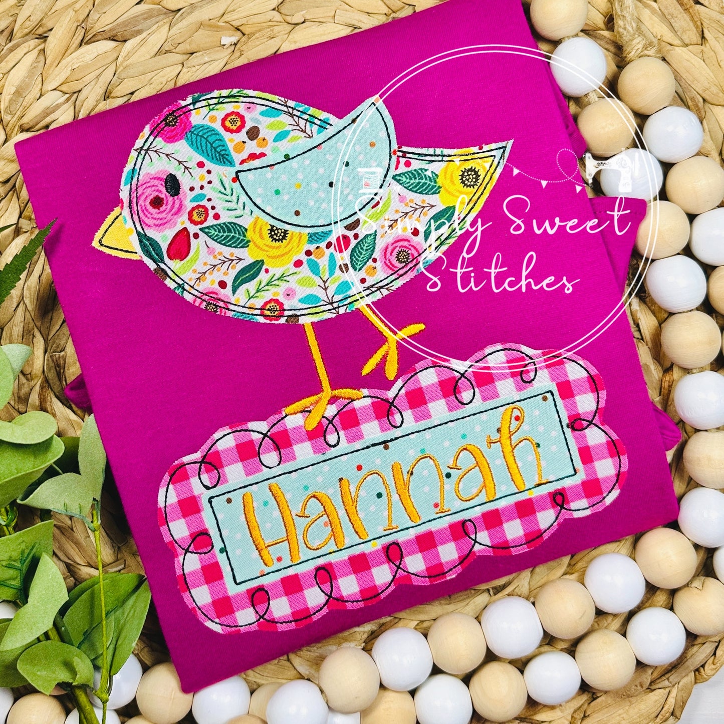 2458 - FLIGHTY BIRD - APPLIQUE CHILD SHIRT