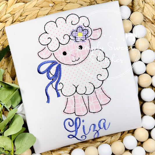 1958 - EASTER LAMB GIRL - APPLIQUE CHILD SHIRT