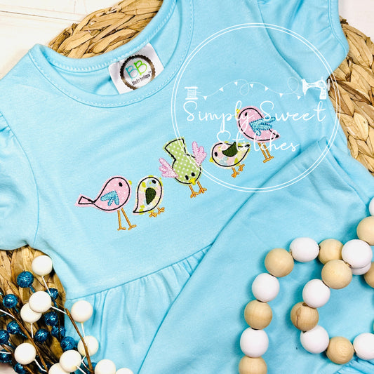 2461- FLIGHTY BIRD APPLIQUE - EMPIRE DRESS