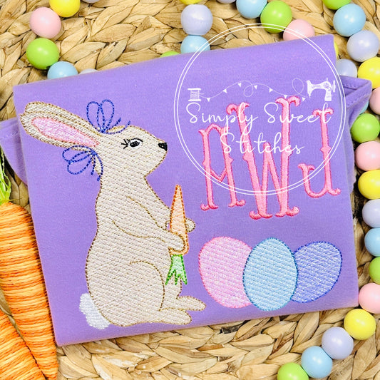 1550 - EASTER BUNNY WITH BASKET - SKETCH CHILD SHIRT