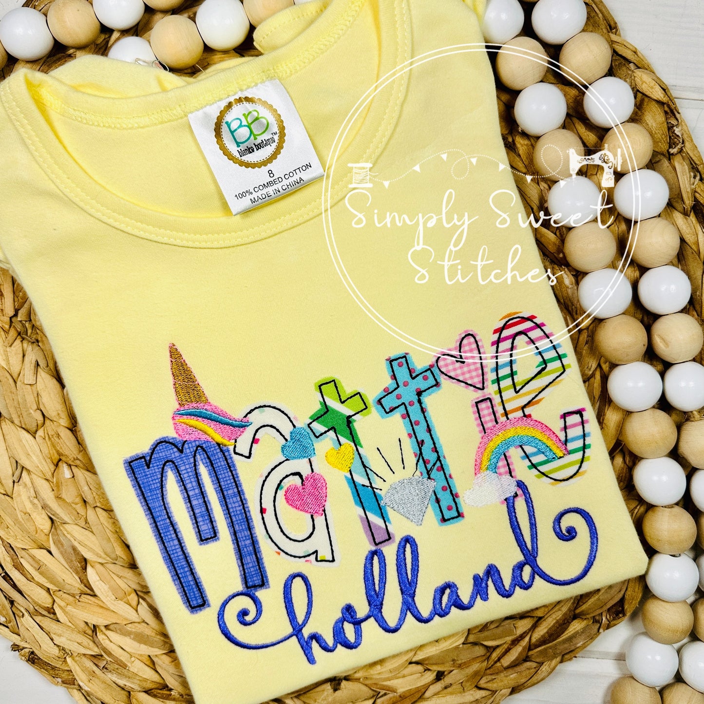 3098 - UNICORN NAME APPLIQUE - CHILD SHIRT