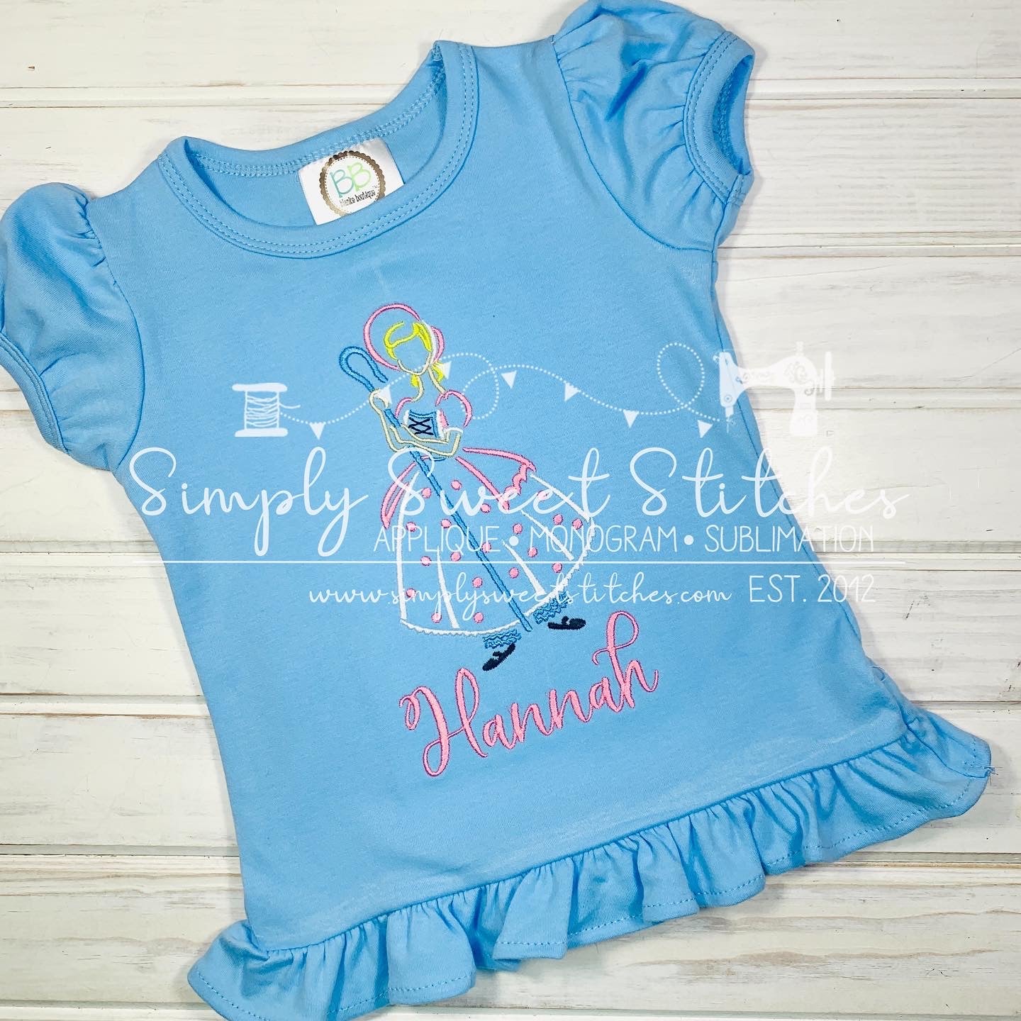 5081 - BO PEEP SKETCH APPLIQUE - CHILD SHIRT