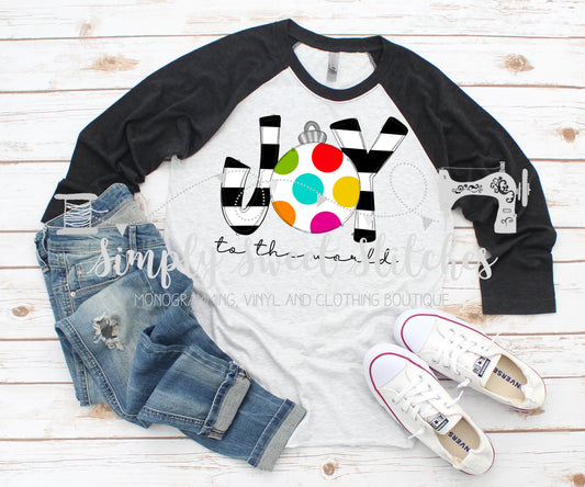 1317 - JOY TO THE WORLD - HEAT PRESS ADULT SHIRT