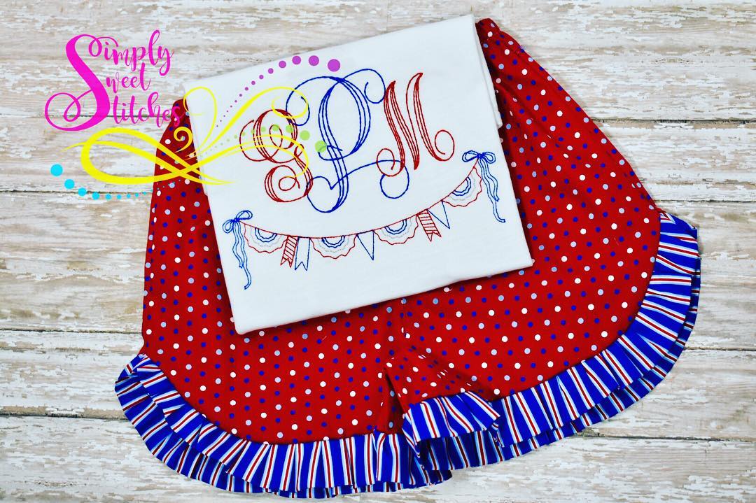 1091 - VINTAGE PATRIOTIC BANNER - SKETCH CHILD SHIRT