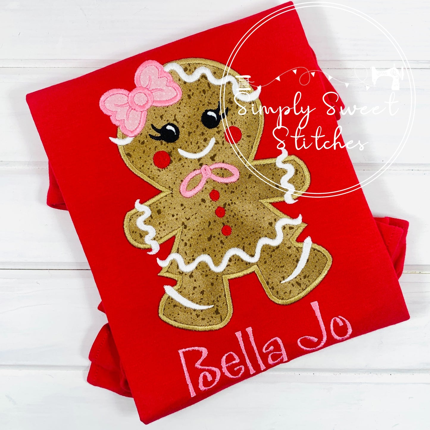 2175 - GINGERBREAD GIRL - APPLIQUE CHILD SHIRT
