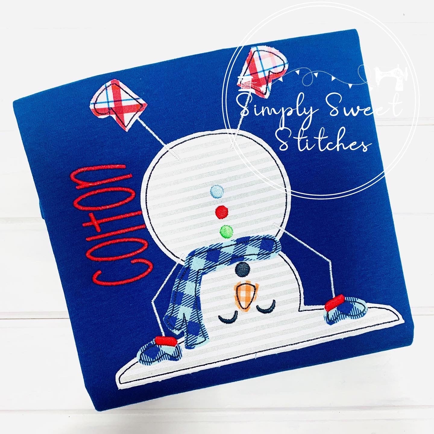 2199 - UPSIDE DOWN SNOWMAN - APPLIQUE CHILD SHIRT