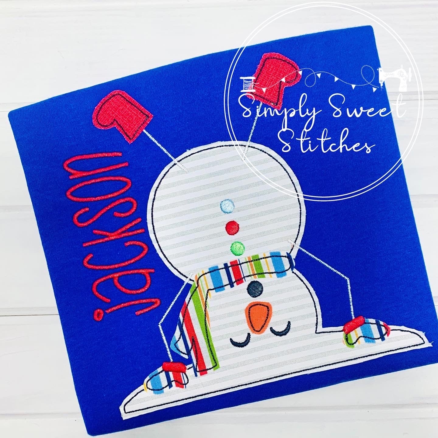 2199 - UPSIDE DOWN SNOWMAN - APPLIQUE CHILD SHIRT