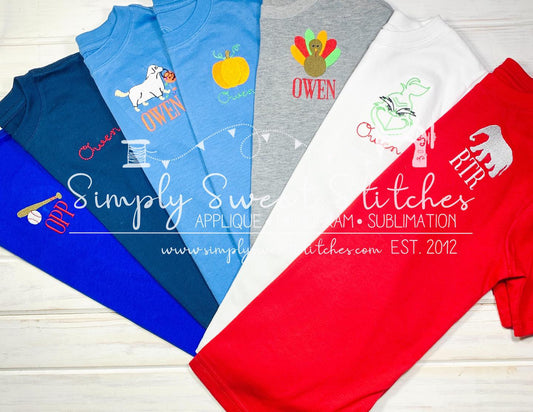 2182 - UNISEX TEE POCKET DESIGN - EMBROIDERY CHILD SHIRT