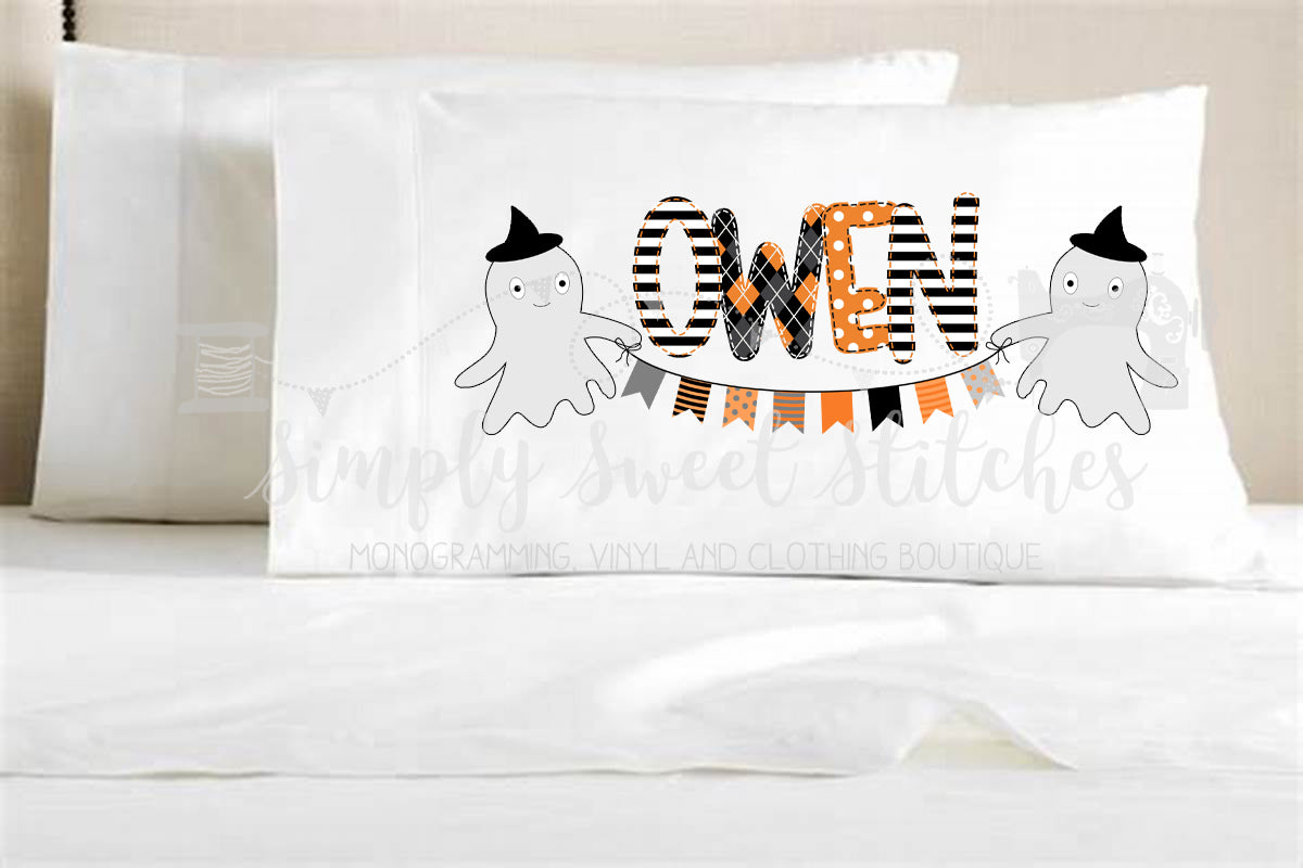 1463 - BOY HALLOWEEN BANNER - PILLOWCASE