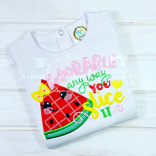 2113 - WATERMELON SAYING - APPLIQUE CHILD SHIRT