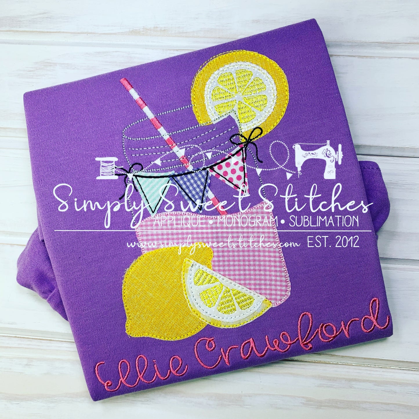 1659 - LEMONADE MASON JAR - APPLIQUE CHILD SHIRT