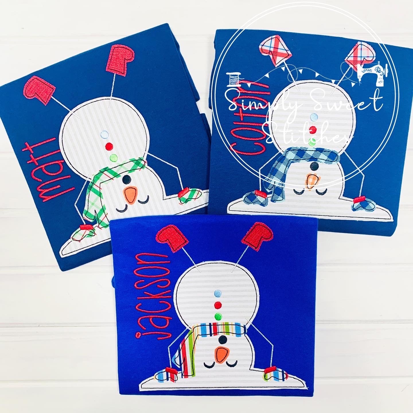 2199 - UPSIDE DOWN SNOWMAN - APPLIQUE CHILD SHIRT