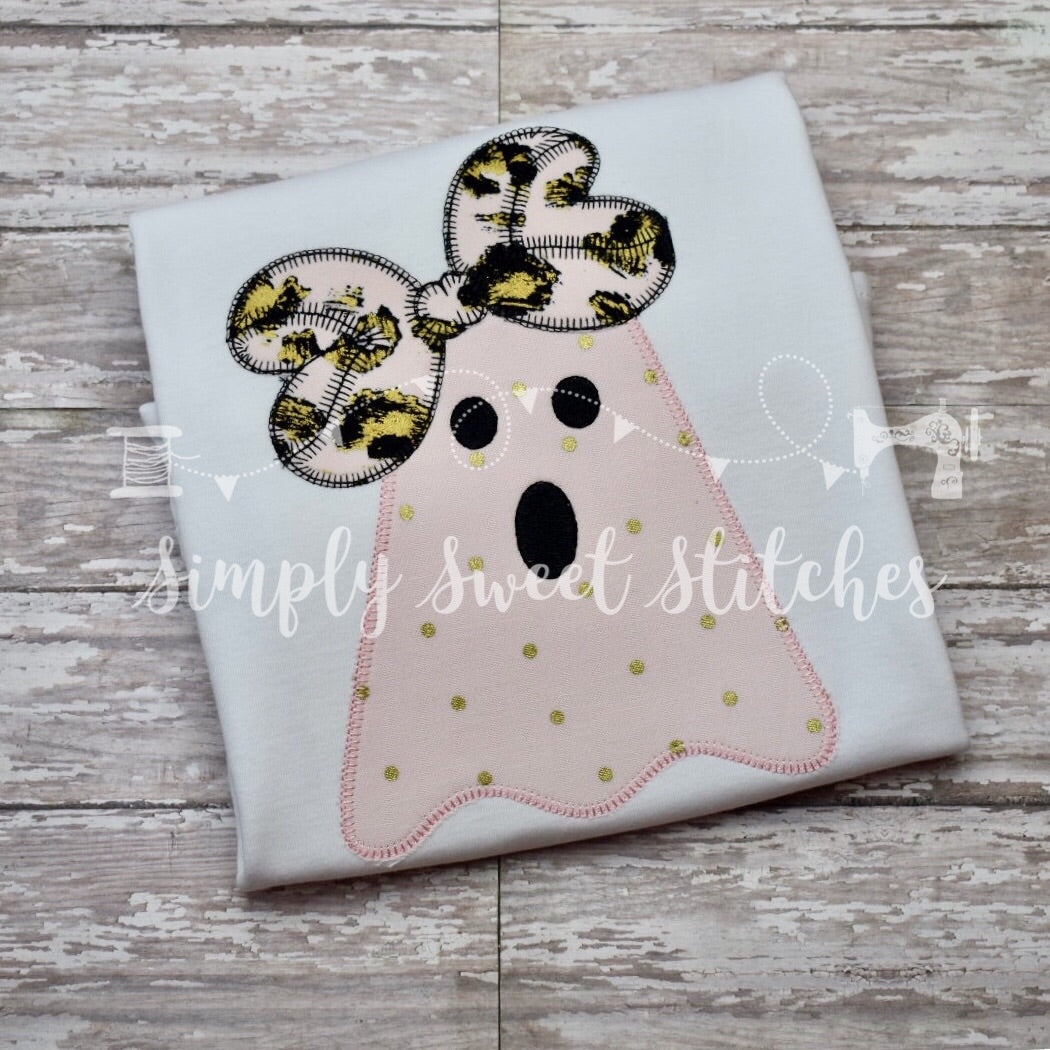 1837 - GIRLY GHOST APPLIQUE - CHILD SHIRT