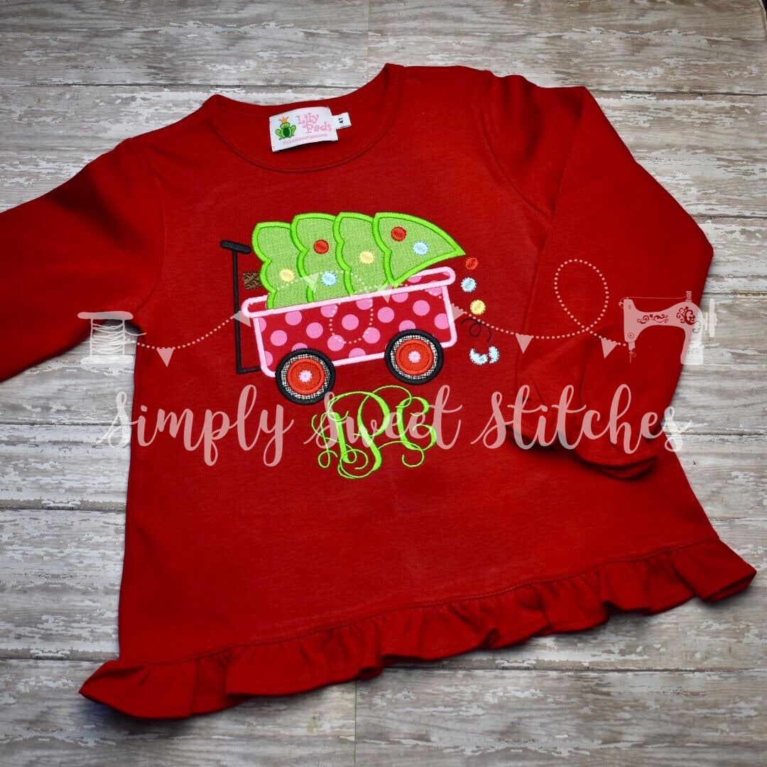 1159 - CHRISTMAS WAGON - APPLIQUE CHILD SHIRT