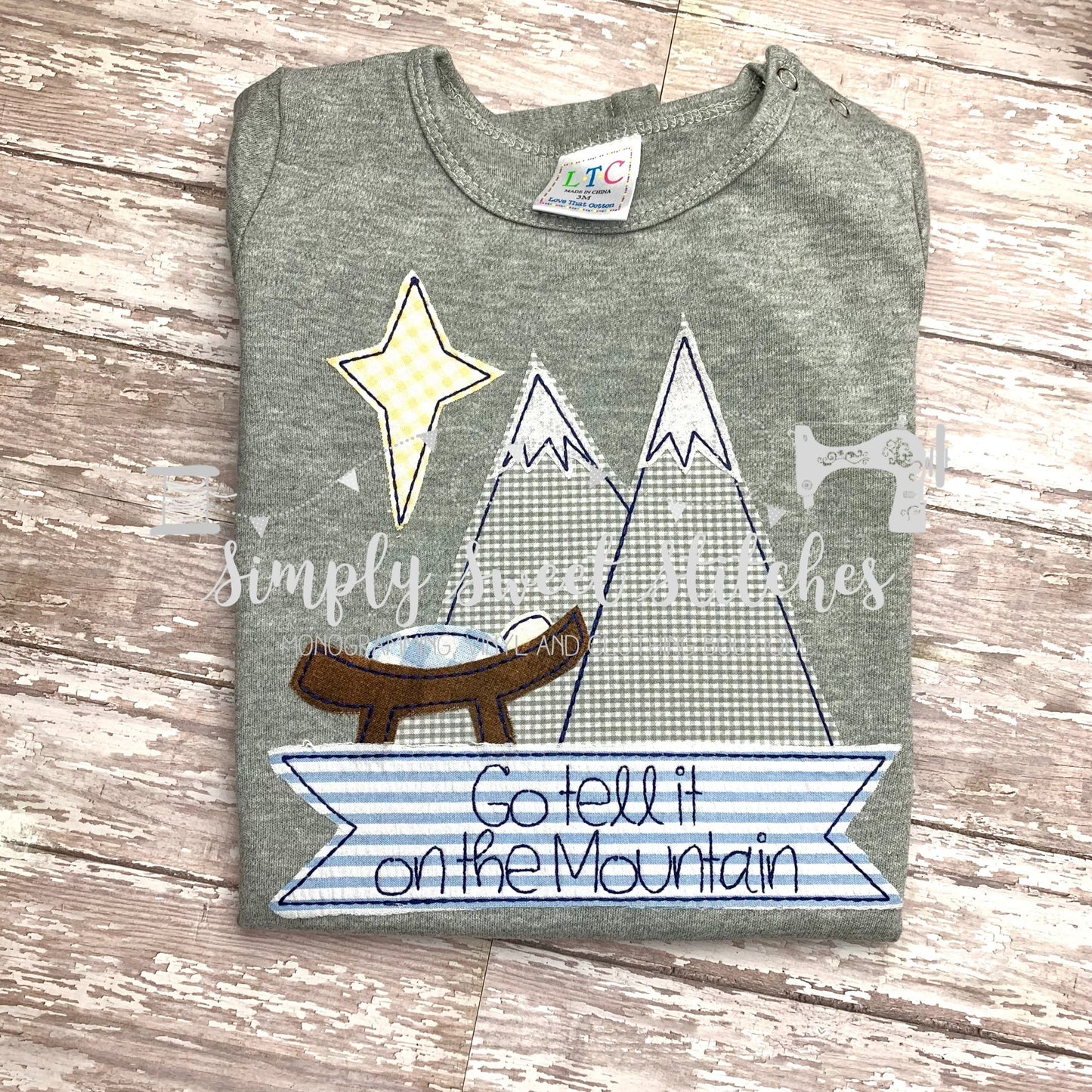 1493 - CHRISTMAS MOUNTAINS - APPLIQUE CHILD SHIRT