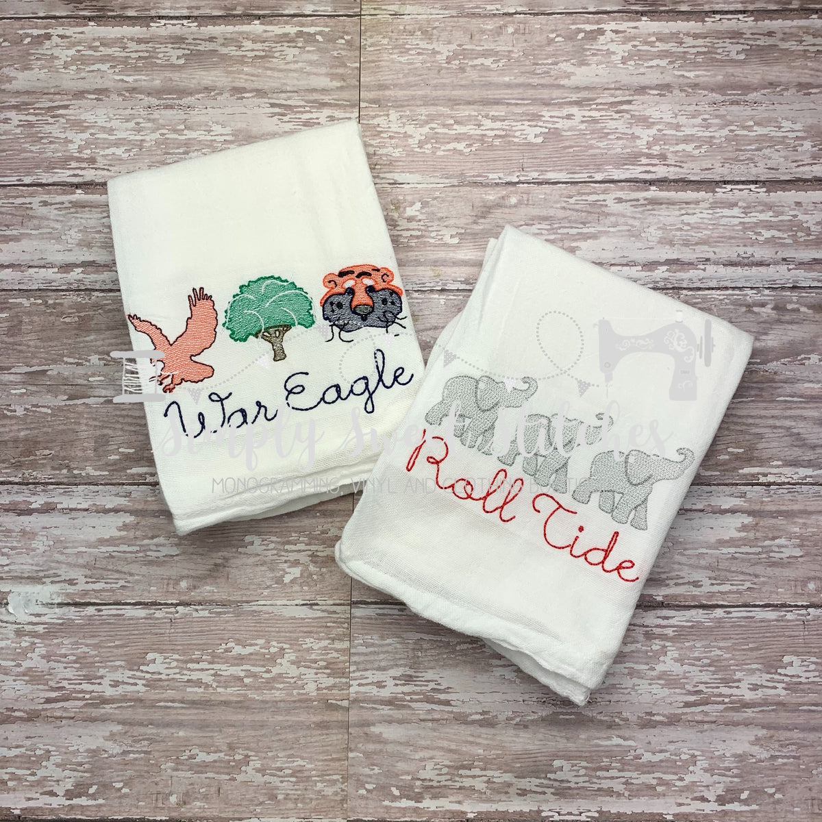 1471 - AUBURN STATE - EMBROIDERY KITCHEN TOWELSS