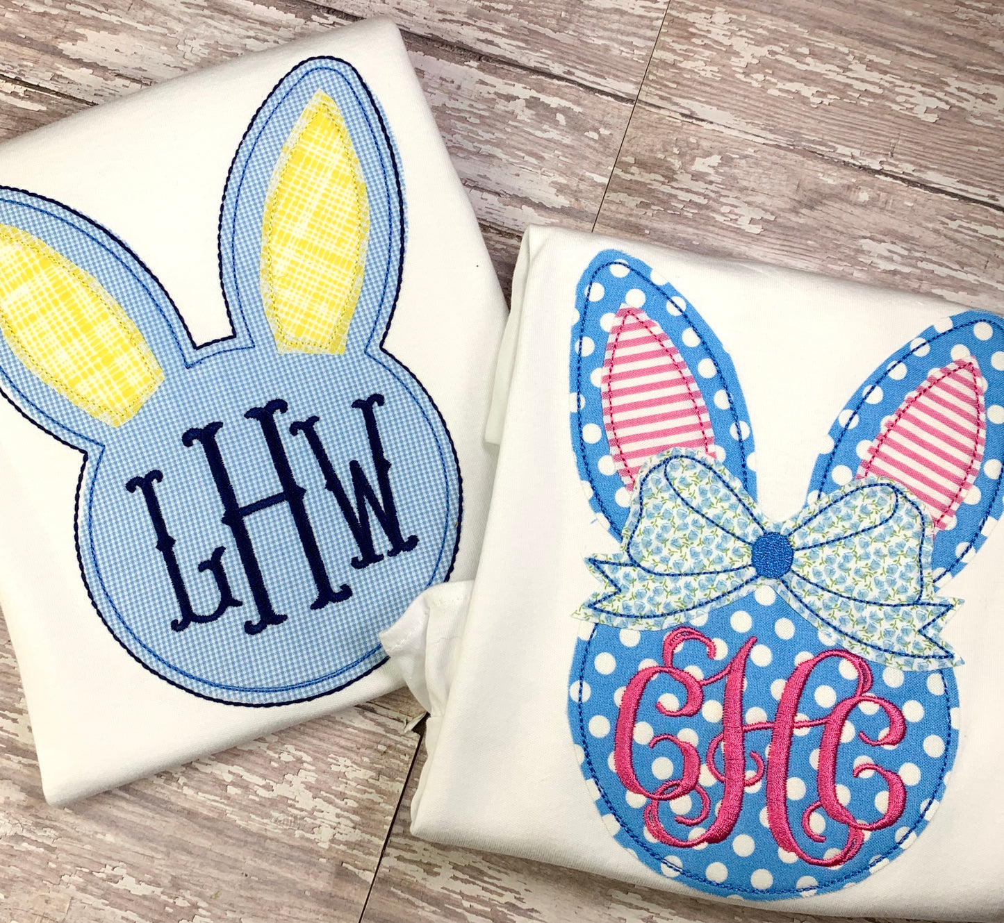 1510 - GIRL BUNNY FACE - APPLIQUE CHILD SHIRT