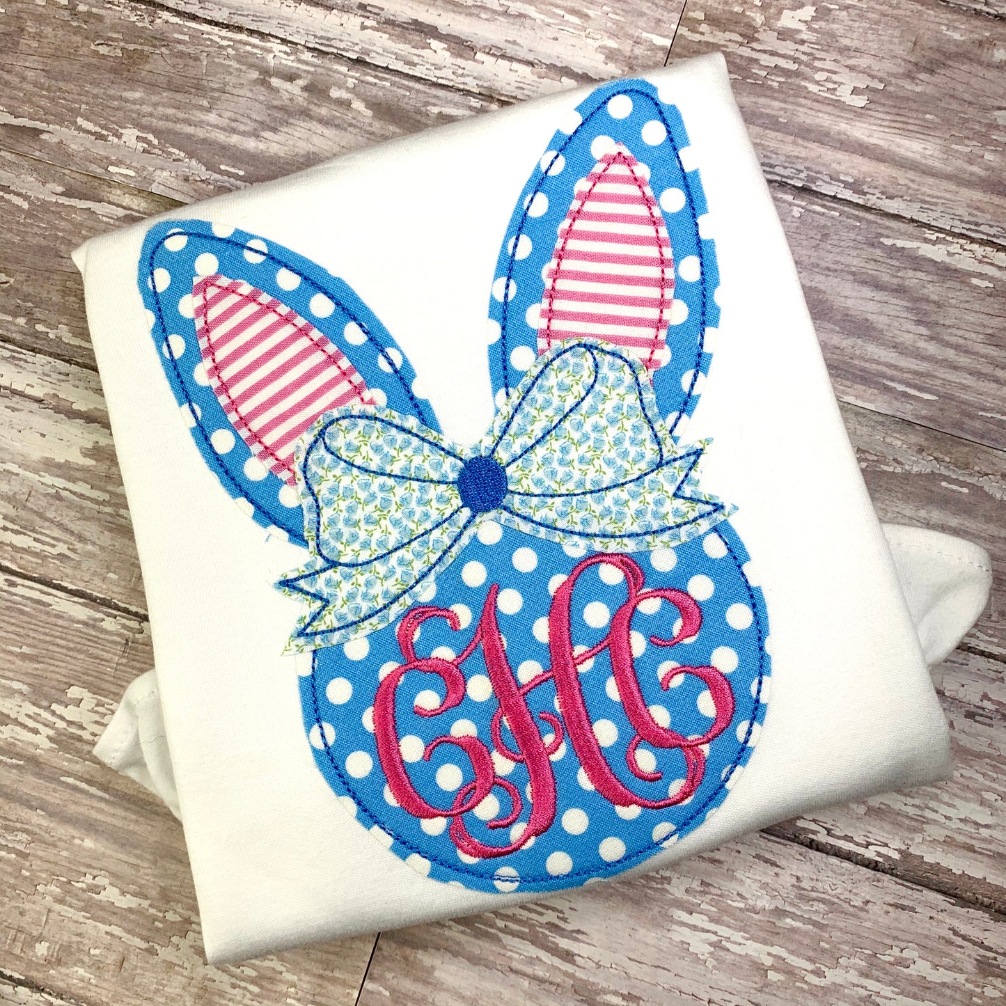1510 - GIRL BUNNY FACE - APPLIQUE CHILD SHIRT