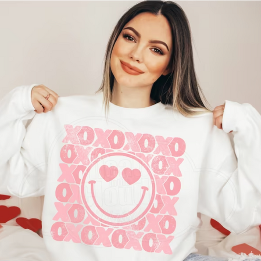 2427 - XOXO SMILEY FACE - HEAT PRESS CHILD SHIRT