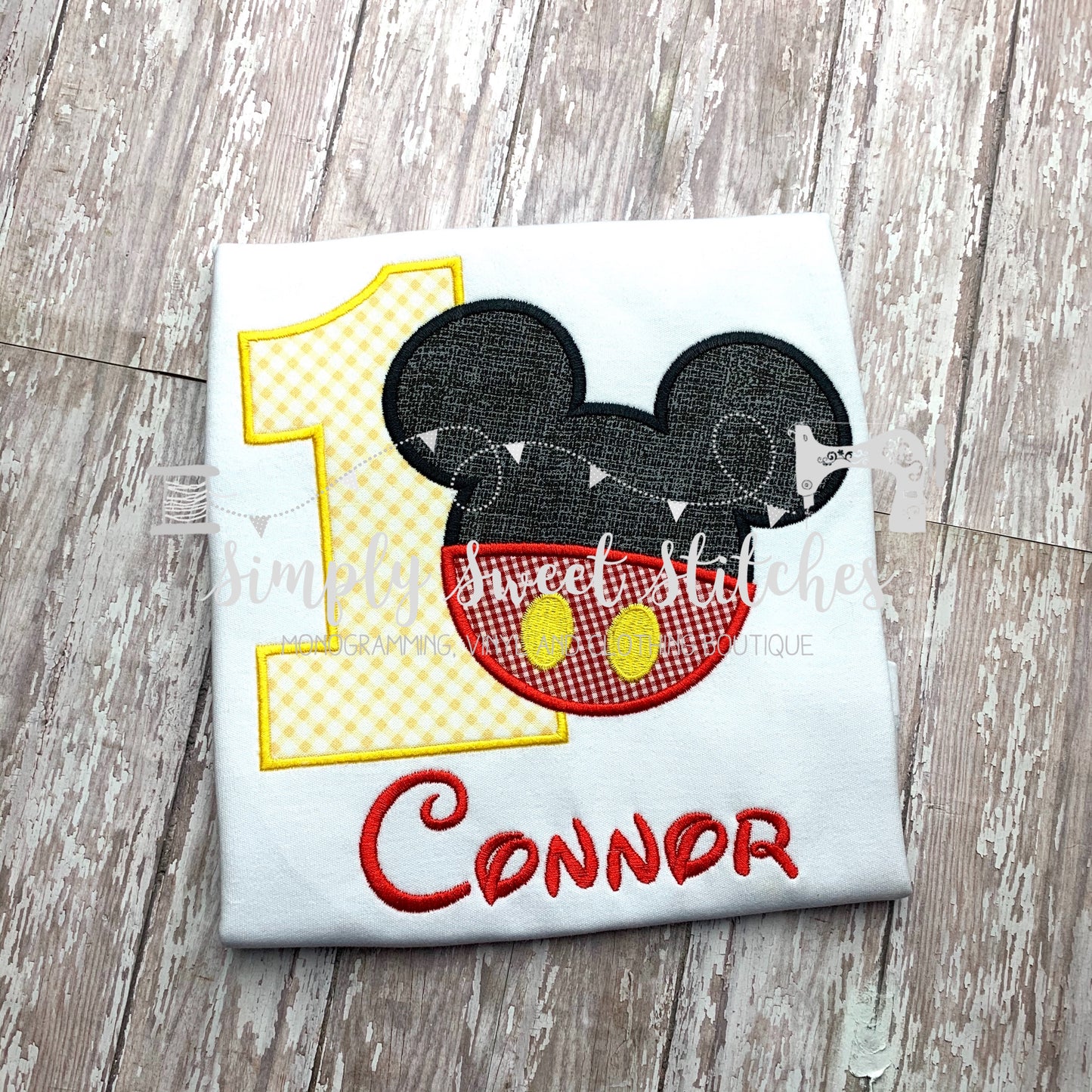 1598 - MR. MOUSE BIRTHDAY - APPLIQUE CHILD SHIRT