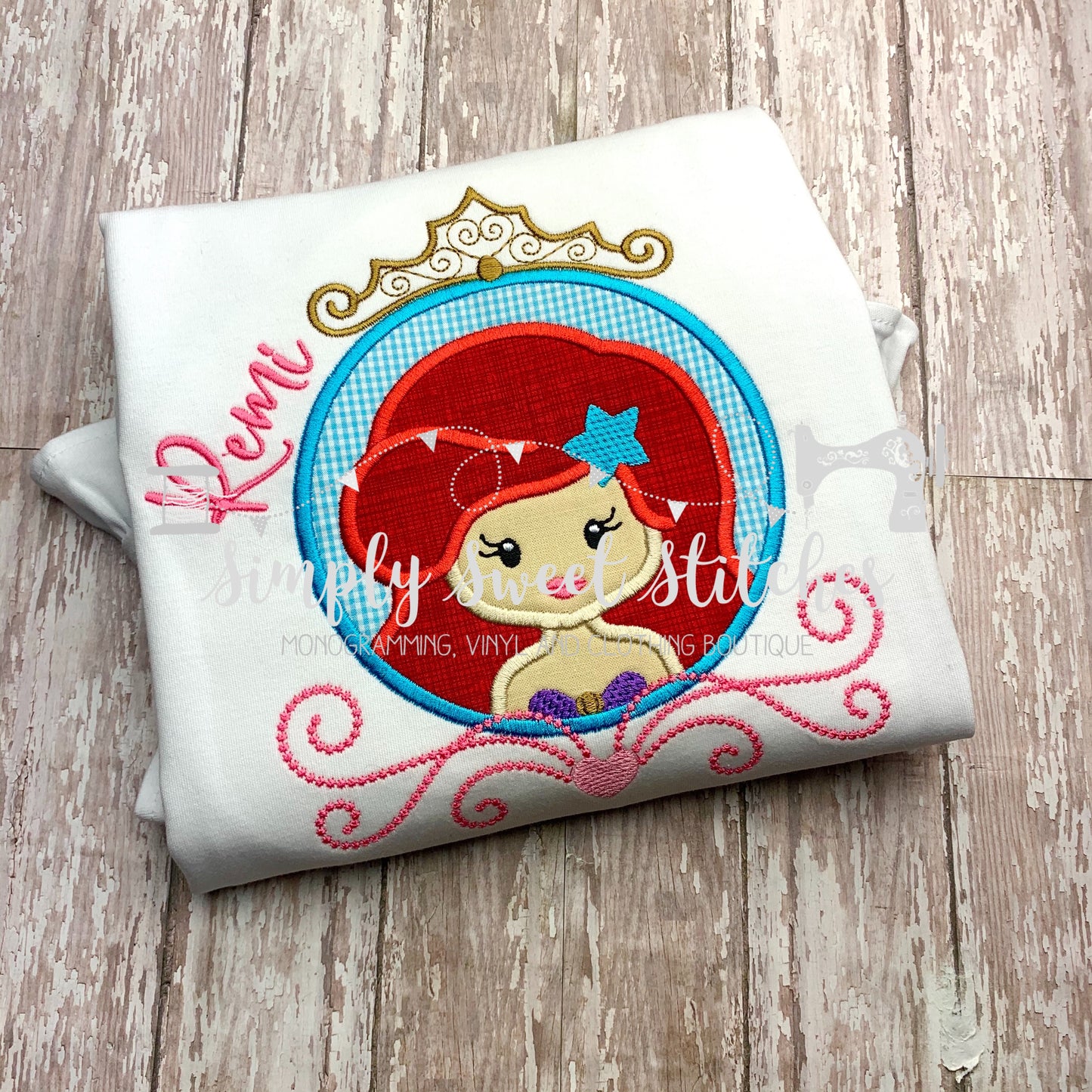 2239 - MERMAID CIRCLE - APPLIQUE CHILD SHIRT