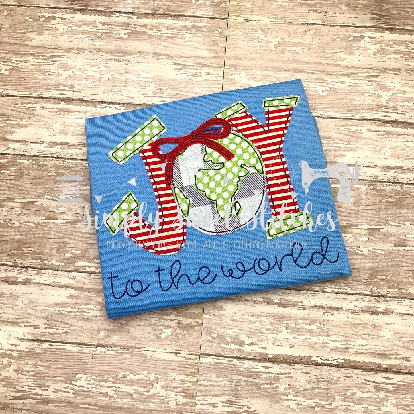 1499 - JOY TO THE WORLD - APPLIQUE CHILD SHIRT