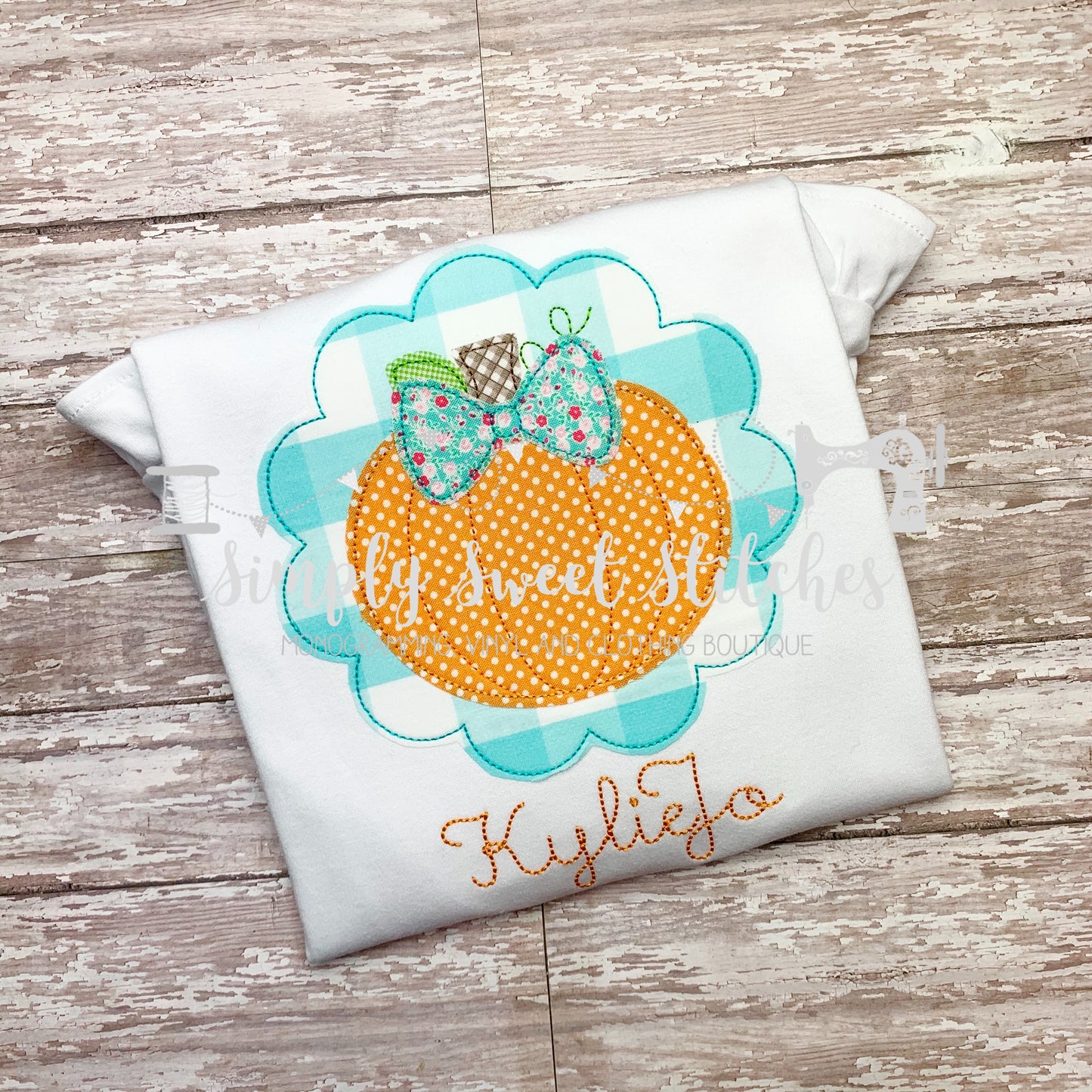 1211 - PUMPKIN SCALLOP CIRCLE - APPLIQUE CHILD SHIRT