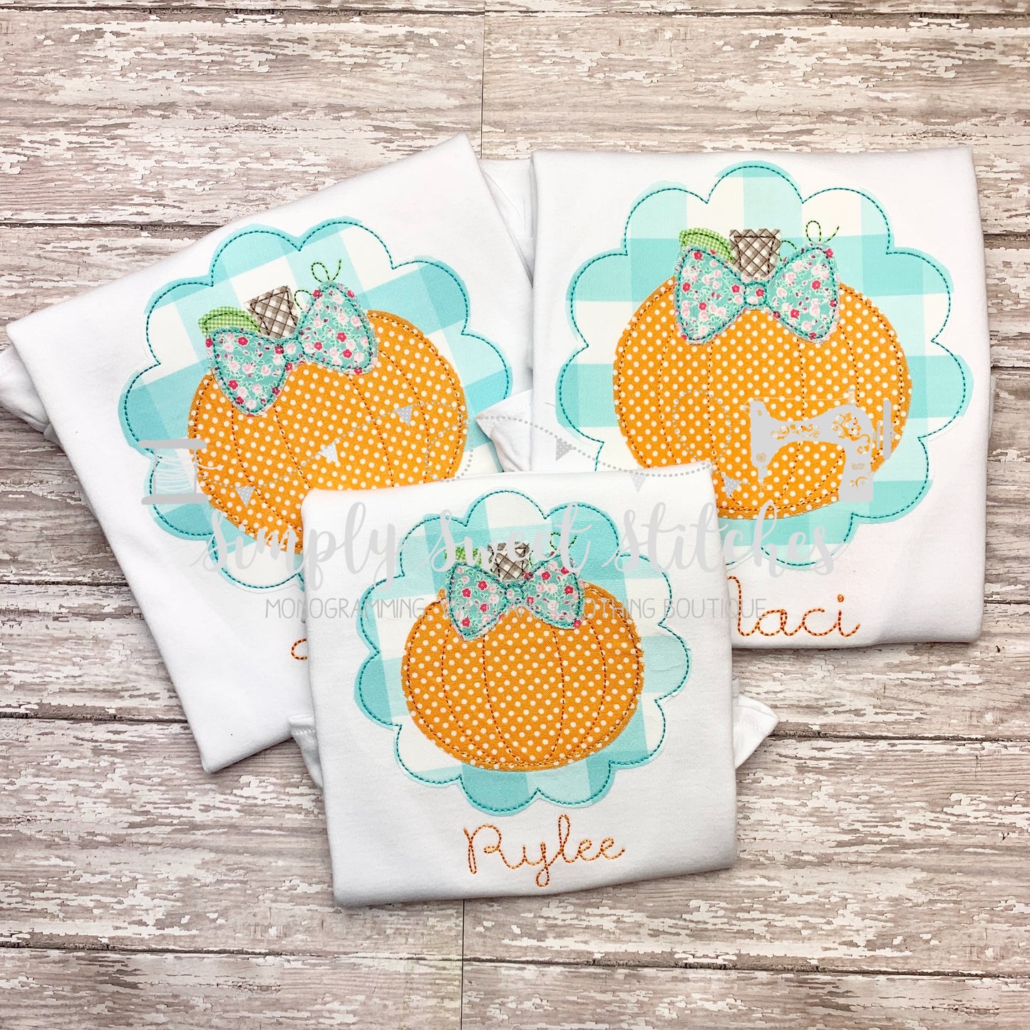 1211 - PUMPKIN SCALLOP CIRCLE - APPLIQUE CHILD SHIRT