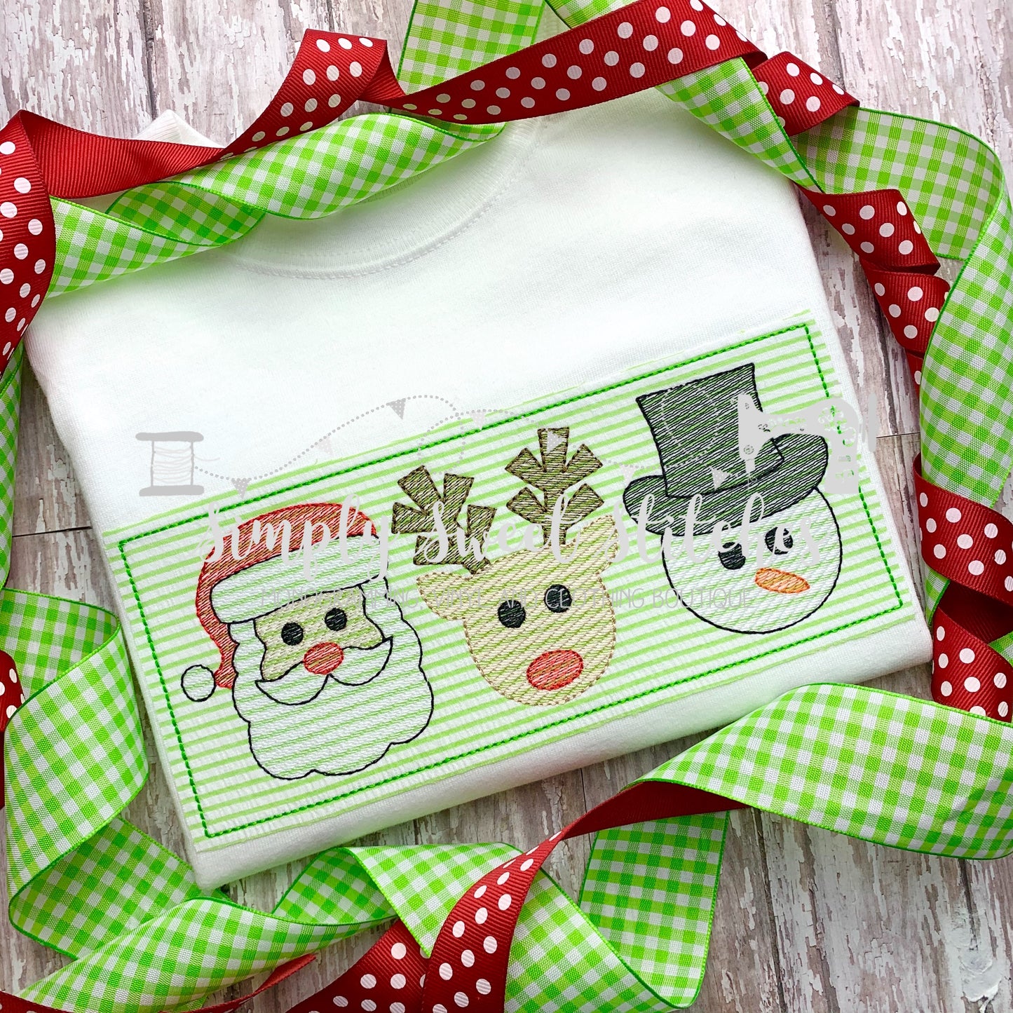 1200 - SANTA, REINDEER, FROSTY TRIO - SKETCH CHILD SHIRT