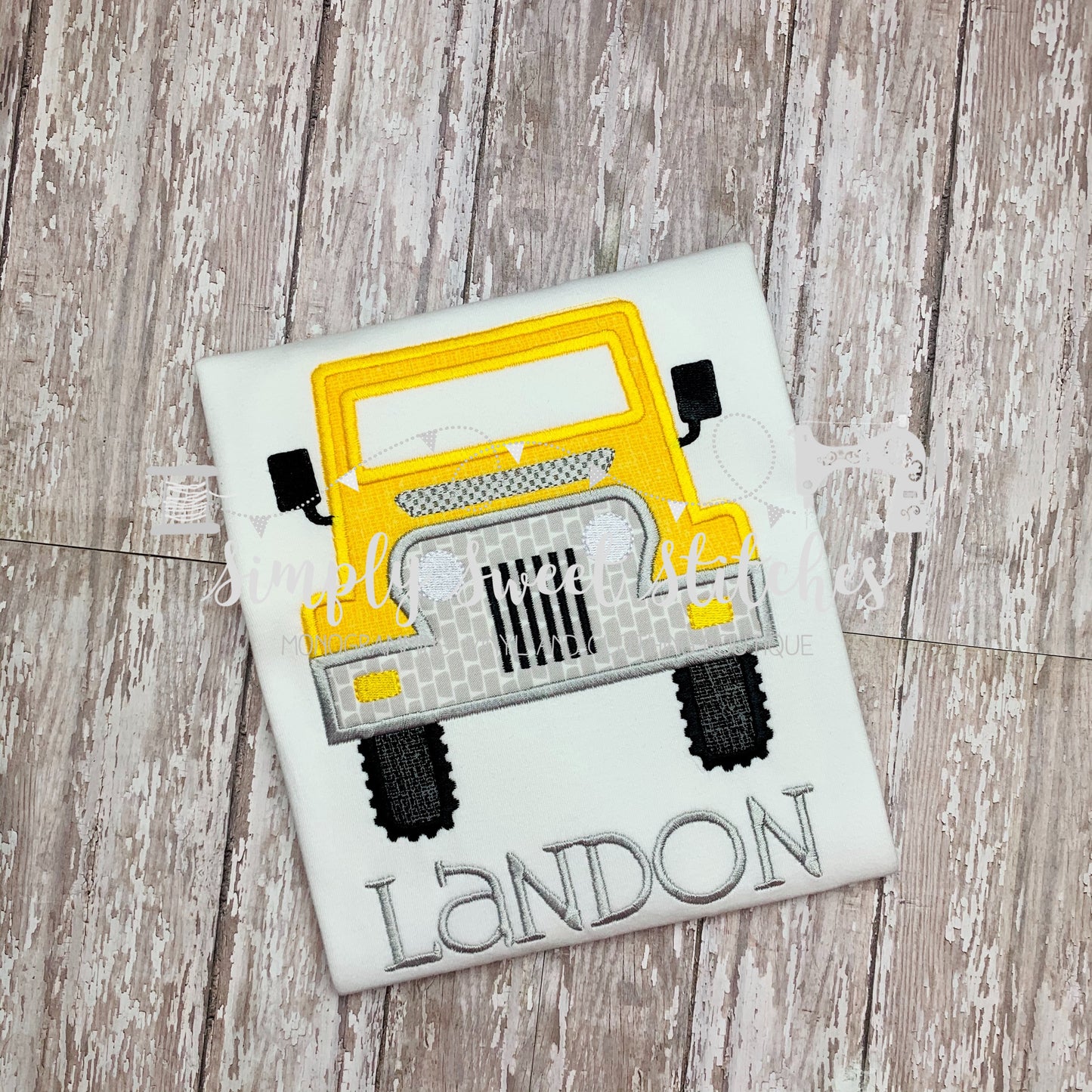 1258 - JEEP - APPLIQUE CHILD SHIRT