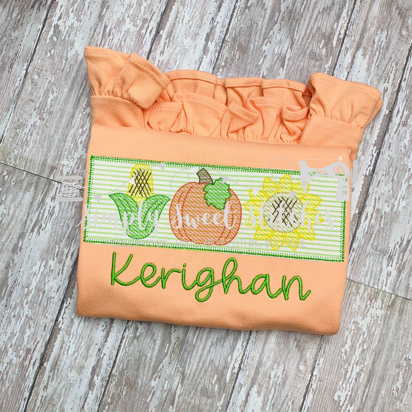 1244 - CORN, PUMPKIN, SUNFLOWER - SKETCH CHILD SHIRT