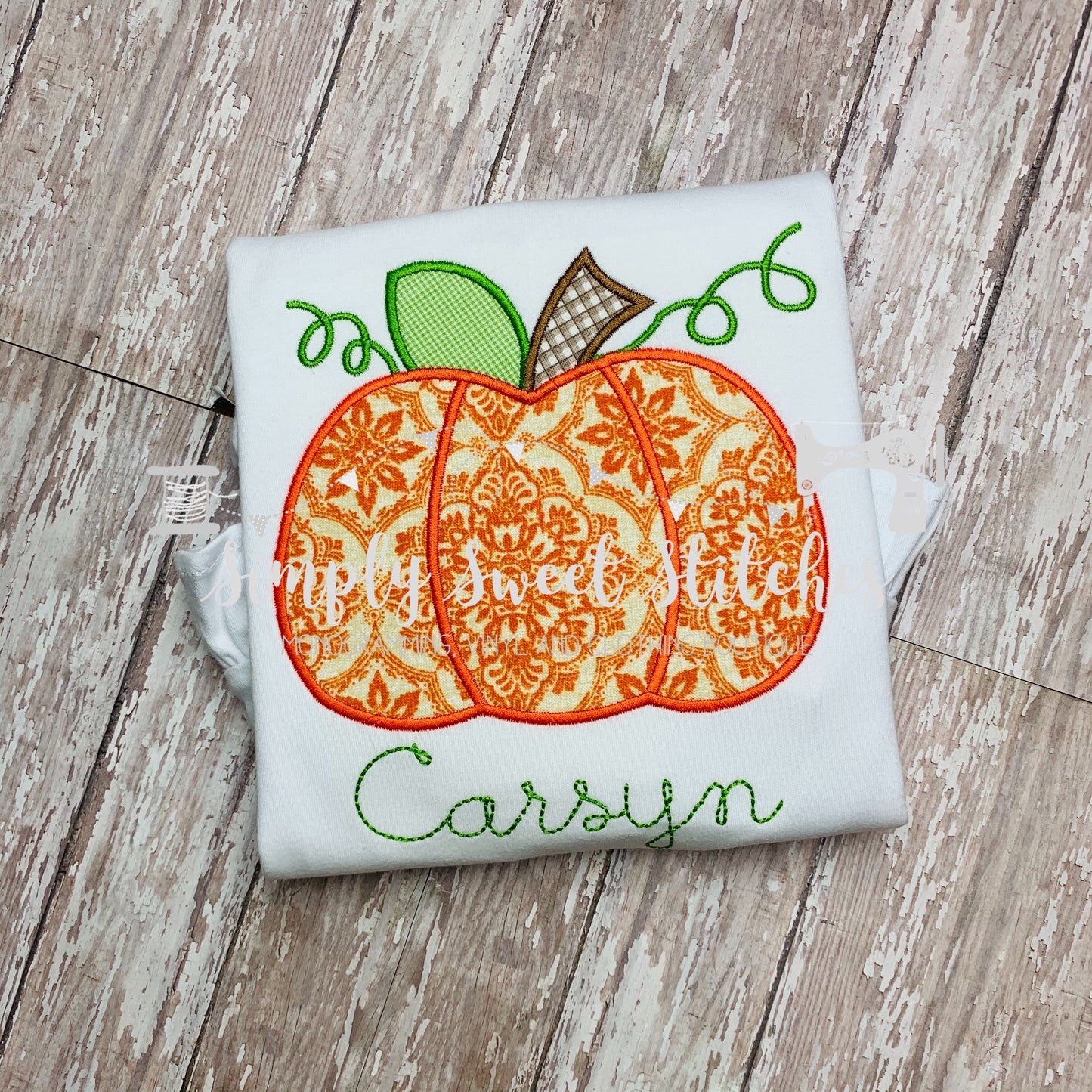 1170 - FANCY FALL PUMPKINS - APPLIQUE CHILD SHIRT