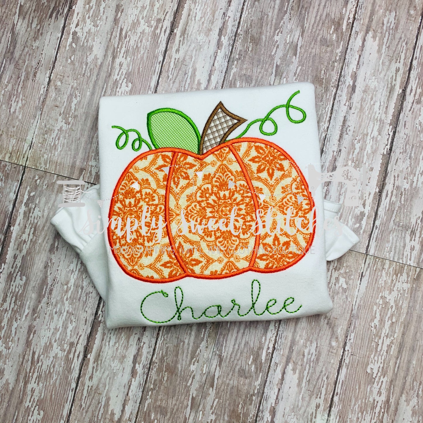 1170 - FANCY FALL PUMPKINS - APPLIQUE CHILD SHIRT