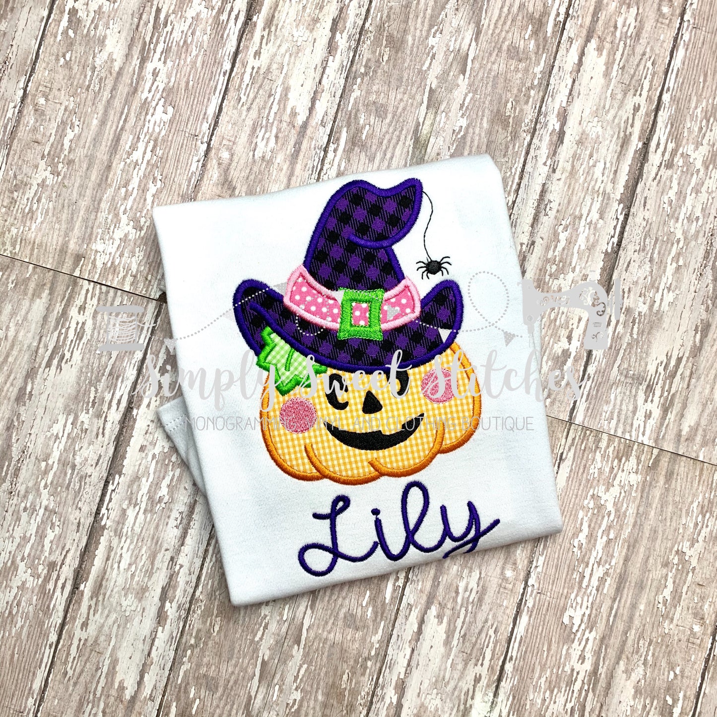 1251 - HAPPY FACE PUMPKIN - APPLIQUE CHILD SHIRT