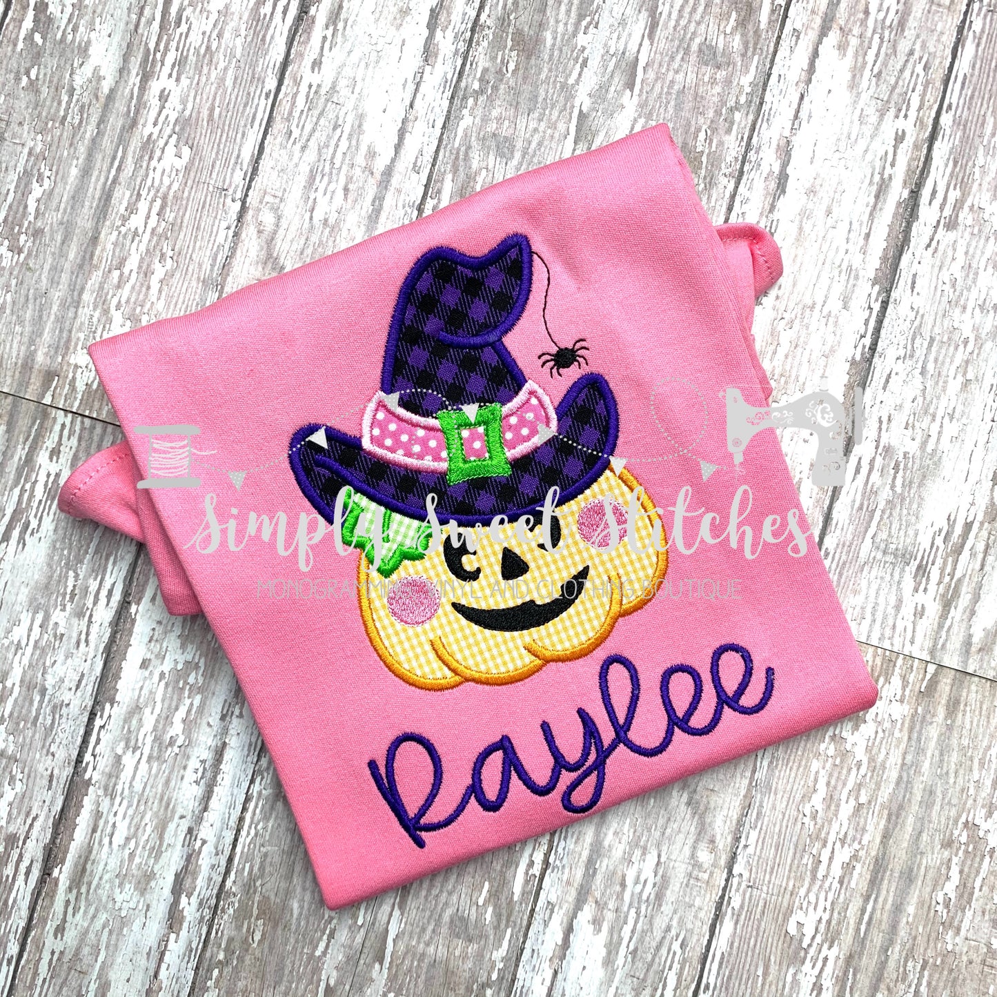 1251 - HAPPY FACE PUMPKIN - APPLIQUE CHILD SHIRT