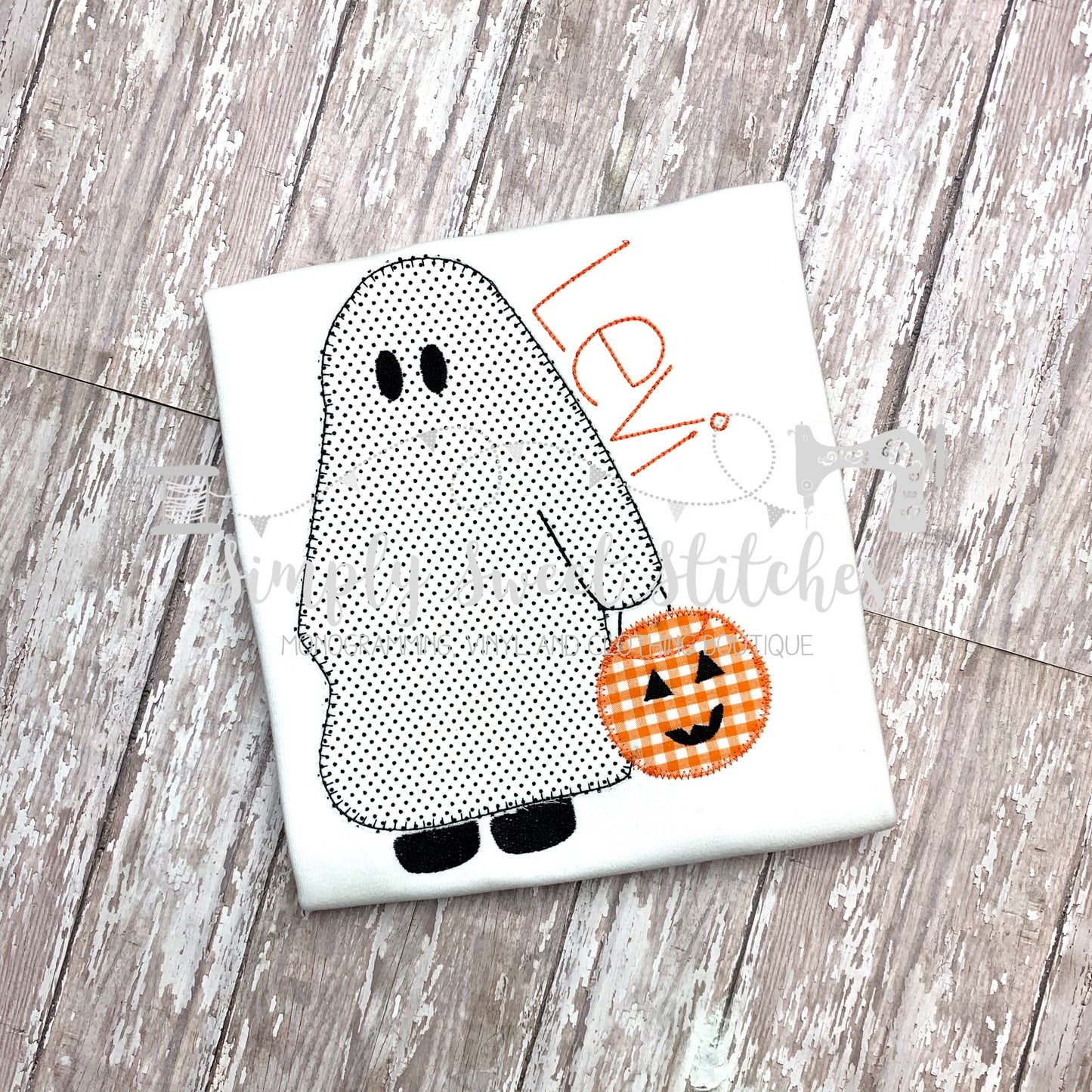 1253 - BOY GHOST - APPLIQUE CHILD SHIRT