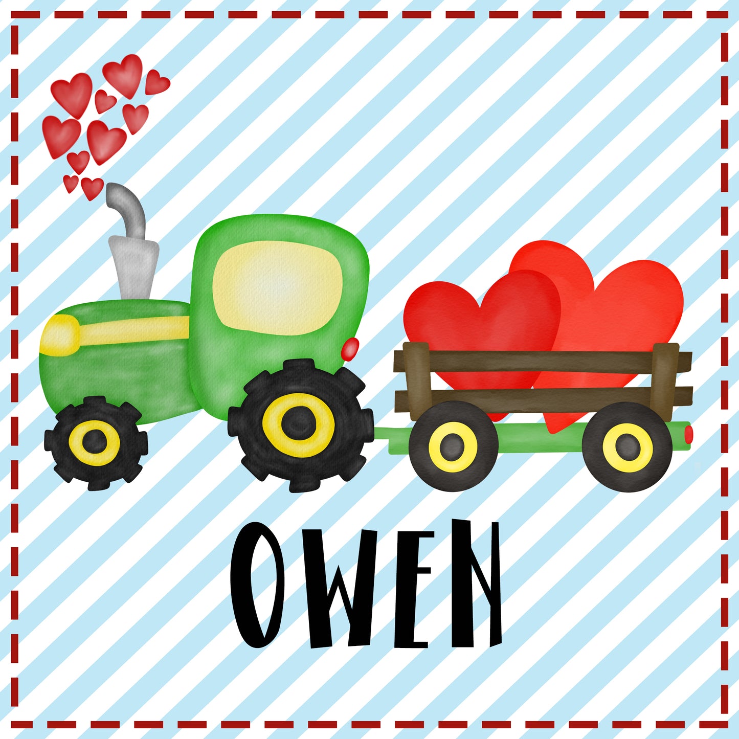 1058 - VALENTINES TRACTOR - HEAT PRESS CHILD SHIRT