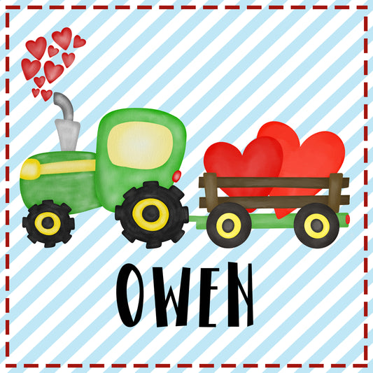 1058 - VALENTINES TRACTOR - HEAT PRESS CHILD SHIRT