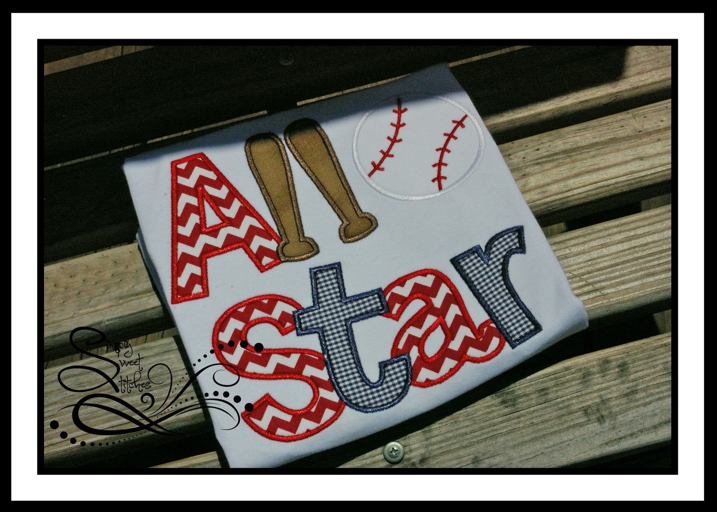 1042 - BASEBALL ALLSTAR - APPLIQUE CHILD SHIRT
