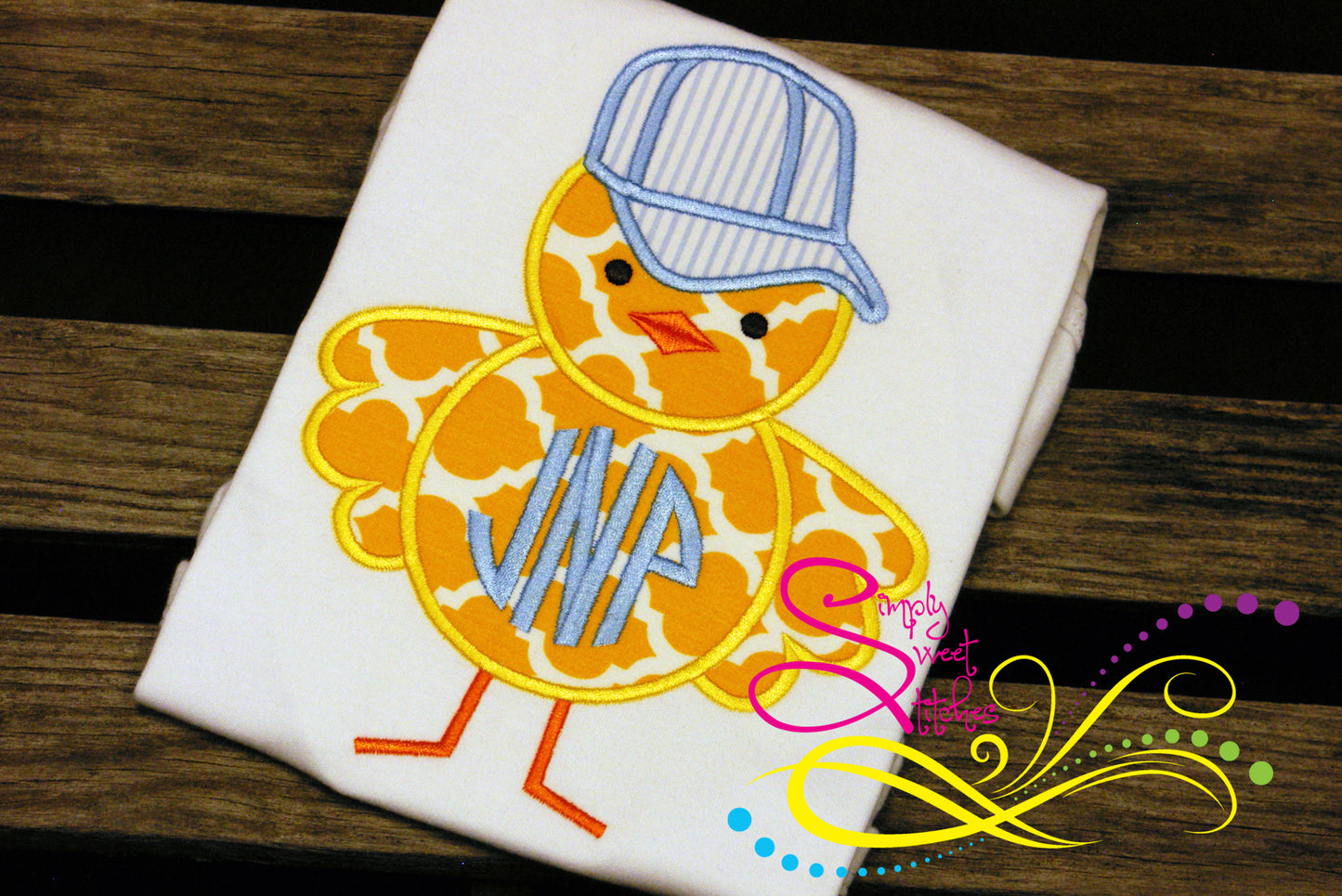 1011 - BASEBALL CAP MR. EASTER CHICK - APPLIQUE CHILD SHIRT