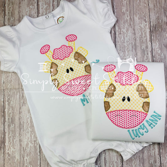 1583 - GIRAFFE FACE - APPLIQUE CHILD SHIRT