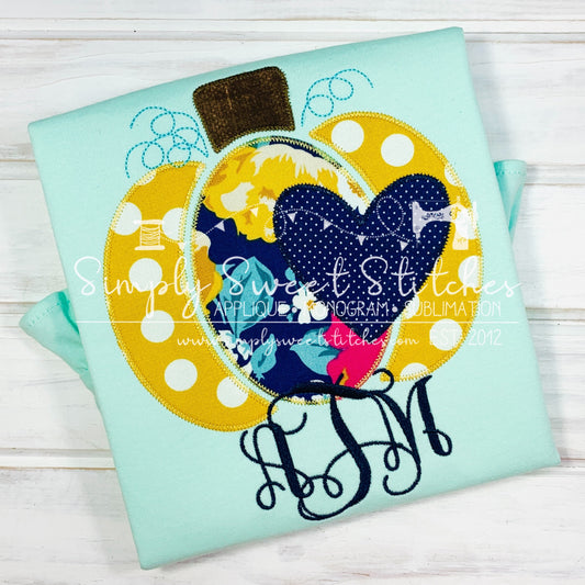 2150 - PUMPKIN WITH HEART - APPLIQUE CHILD SHIRT