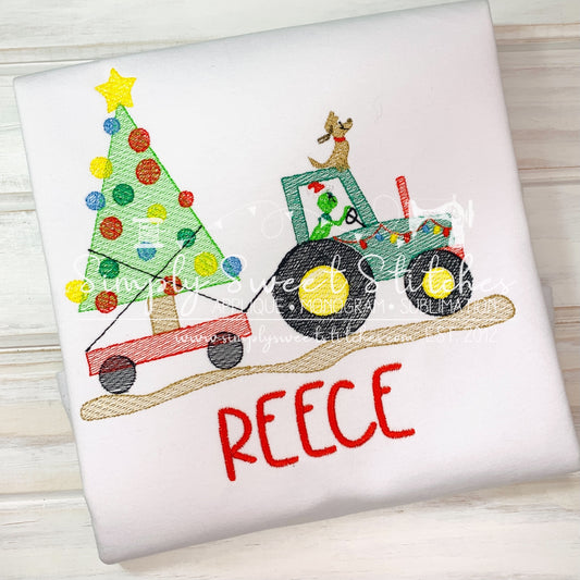 1908 - GRINCH TRACTOR - SKETCH CHILD SHIRT
