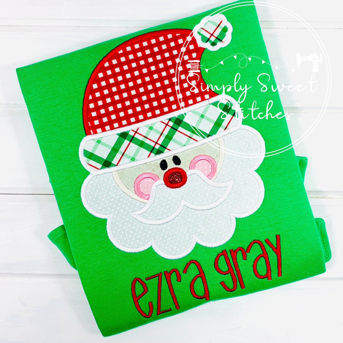 1308 - SANTA FACE - APPLIQUE CHILD SHIRT