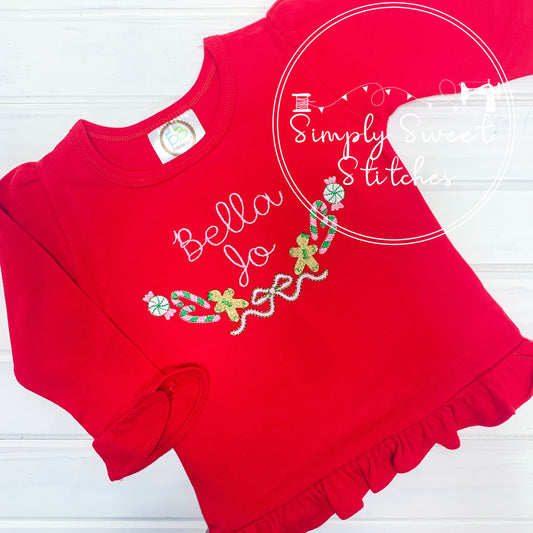 2193 - GINGERBREAD FRAME - EMBROIDERY CHILD SHIRT