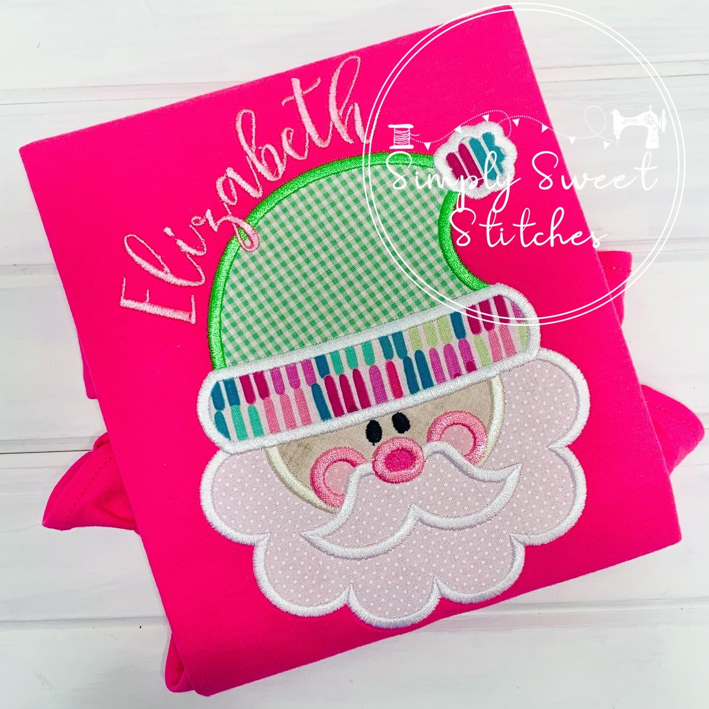 1308 - SANTA FACE - APPLIQUE CHILD SHIRT