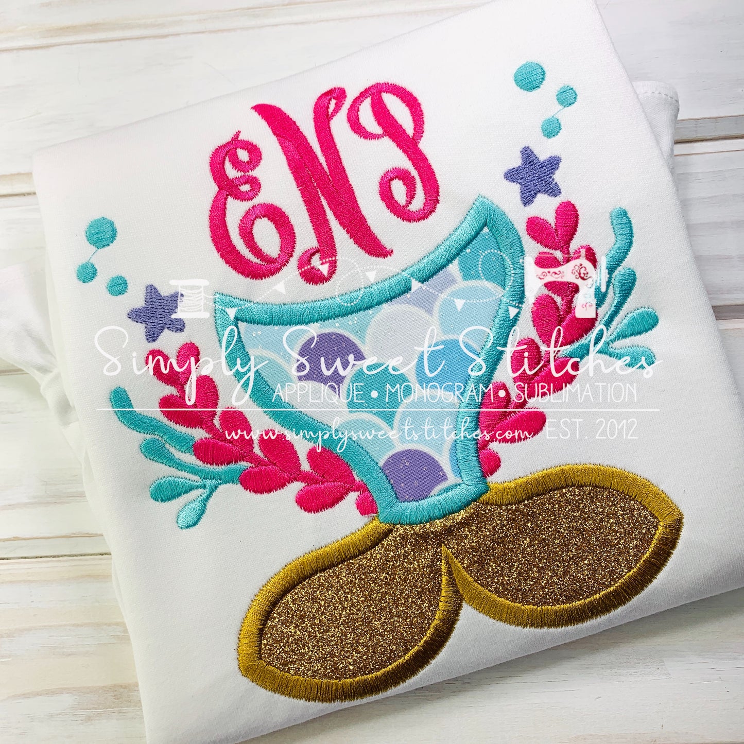 1697 - MERMAID TAIL - APPLIQUE CHILD SHIRT