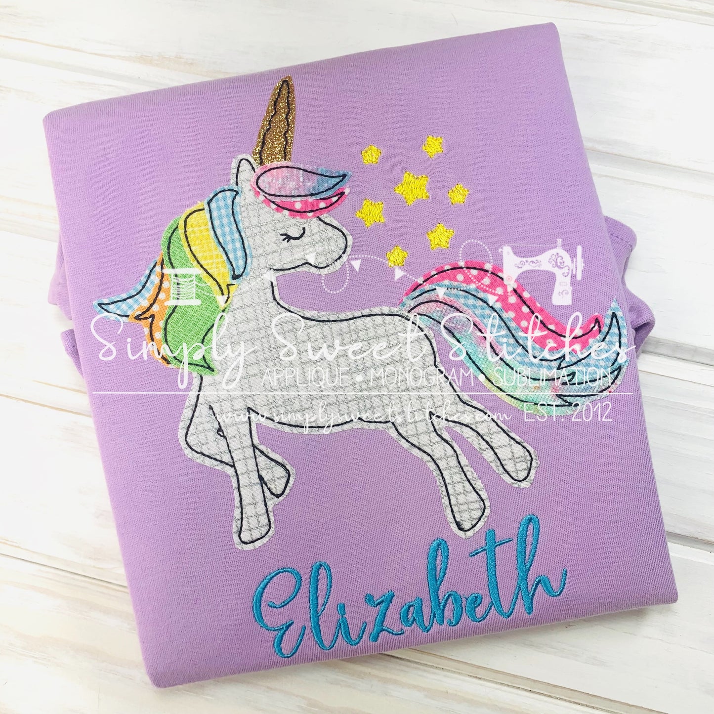 1701 - FANCY UNICORN - APPLIQUE CHILD SHIRT
